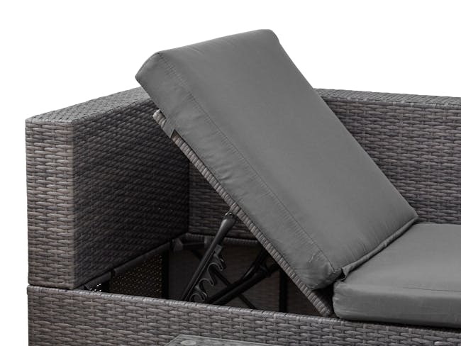 (As-is) Chelsea L-Shaped Outdoor Storage Sofa Set - Grey - Left Facing Chaise Lounge - 19