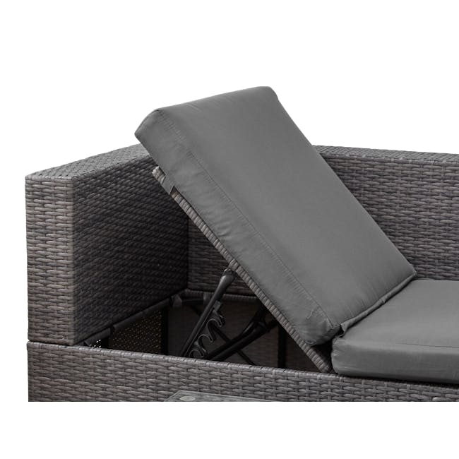 (As-is) Chelsea L-Shaped Outdoor Storage Sofa Set - Grey - Left Facing Chaise Lounge - 19