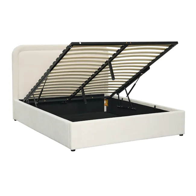 Lumea King Storage Bed - Cream - 2