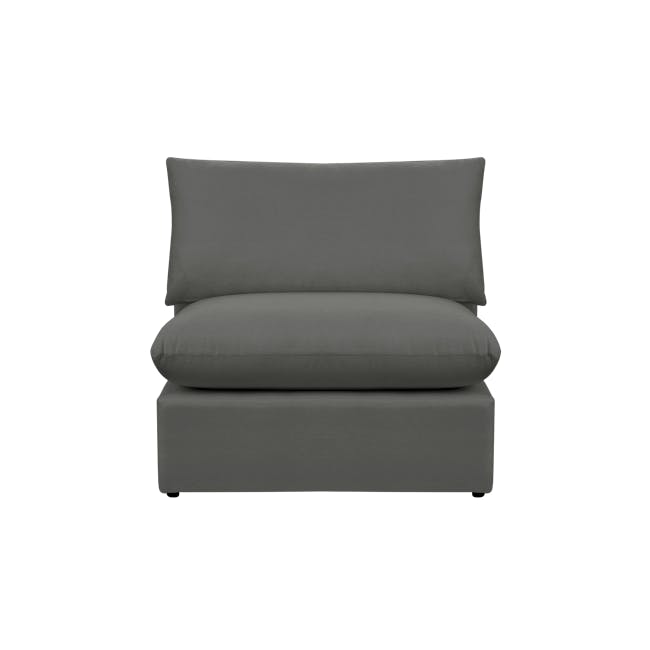 Russell 4 Seater Sofa with Ottoman - Dark Grey (Eco Clean Fabric) - 18