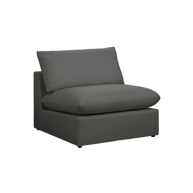 Russell 4 Seater Sofa with Ottoman - Dark Grey (Eco Clean Fabric) - 22