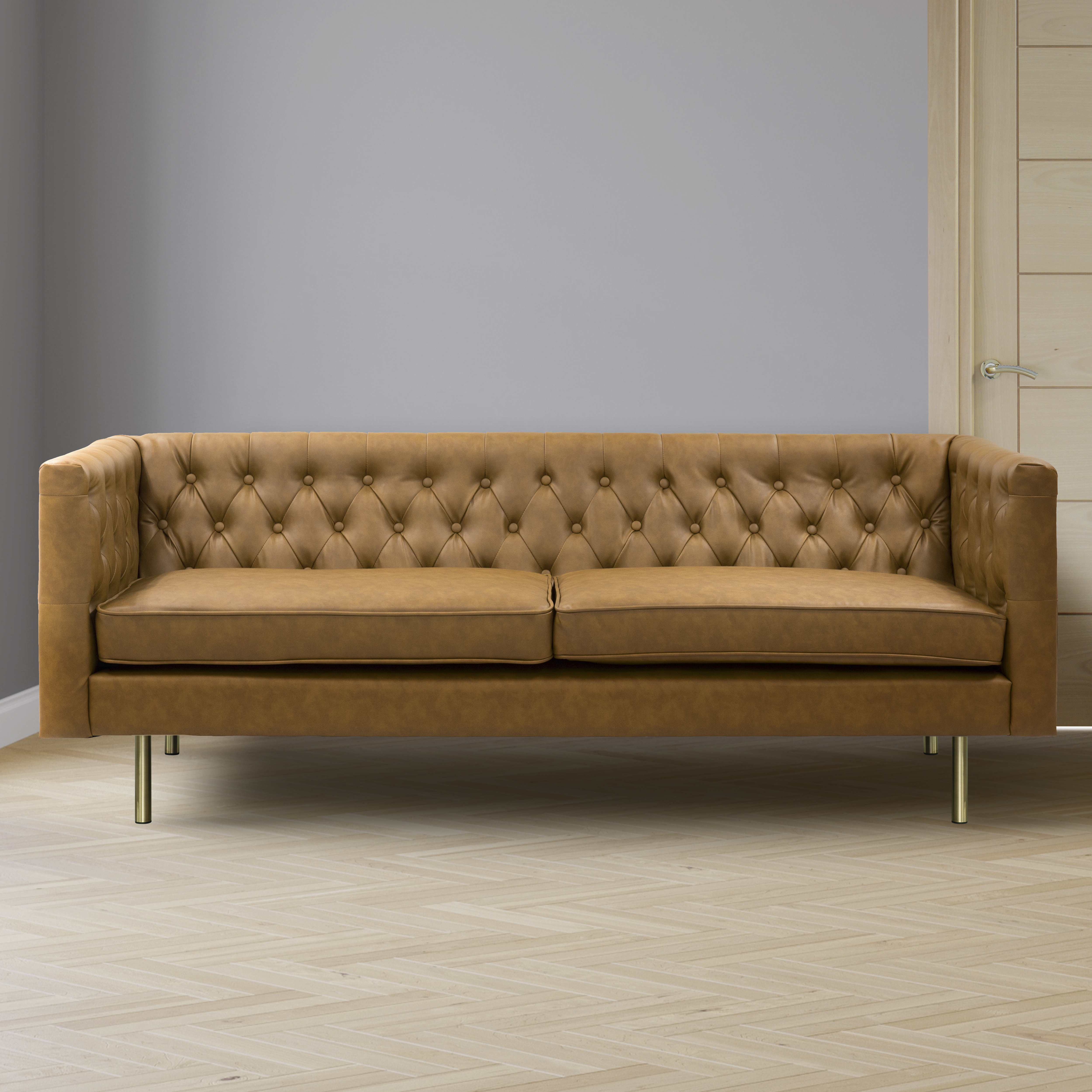 3 seater tan sofa