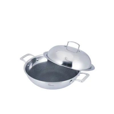 La Gourmet Galactic Honeycomb 32cm Wok with Stainless Steel Cover (Induction)