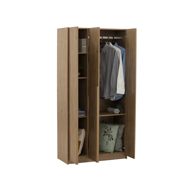 Miah 3 Door Wardrobe - Oak - 2