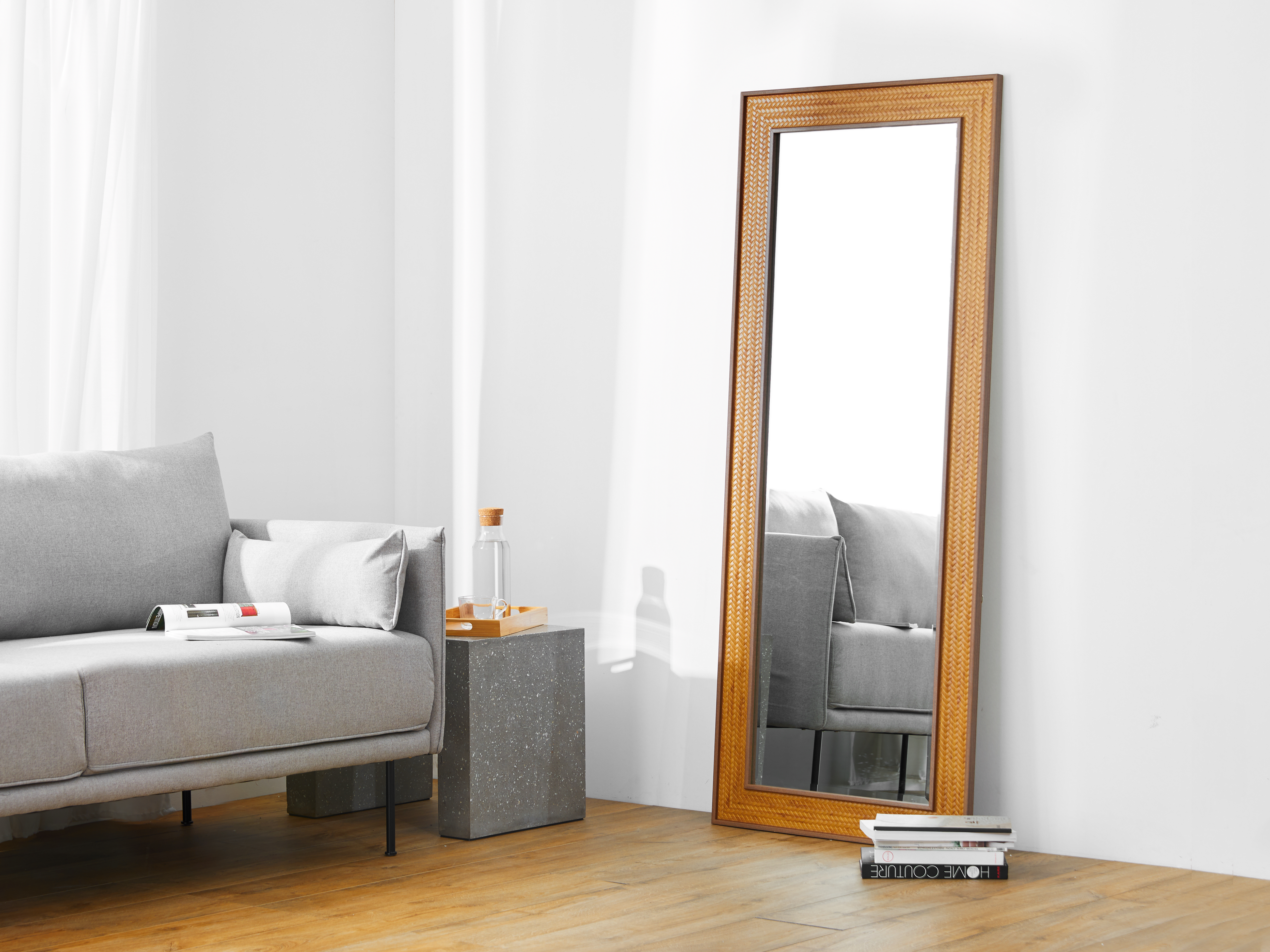 standing floor mirror with lights