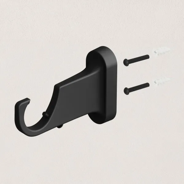 Room setting featuring Geo Pin-Point Curtain Rod - Matte Black