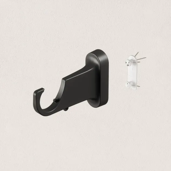 Room setting featuring Geo Pin-Point Curtain Rod - Matte Black
