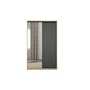 Lorren Sliding Door Wardrobe 3 with Mirror - Graphite Linen, Herringbone Oak - 6