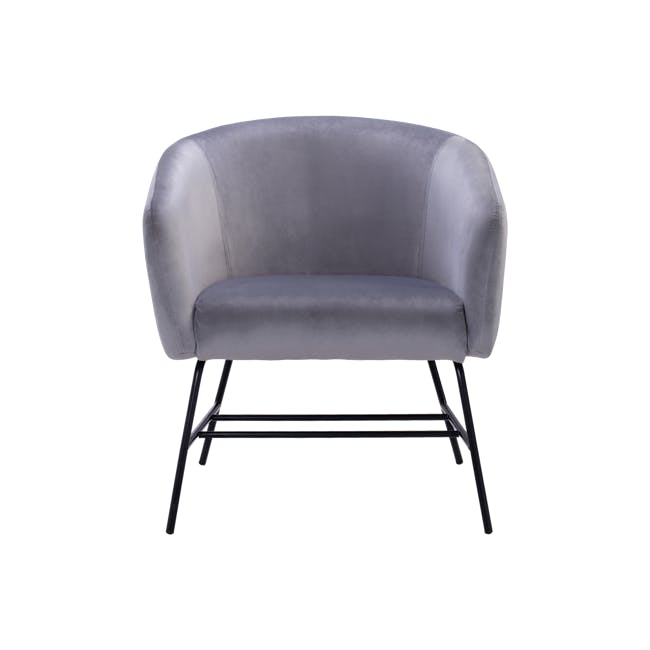 Galen Lounge Chair - Ash Grey (Velvet) - 0