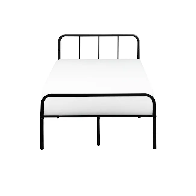 Owen Super Single Metal Bed - Black - 1 - Modern minimalist bed frame, sleek black metal design, simple yet elegant