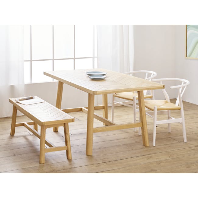 Gianna Dining Table 1.6m with 2 Gianna Benches in 1.3m - 9