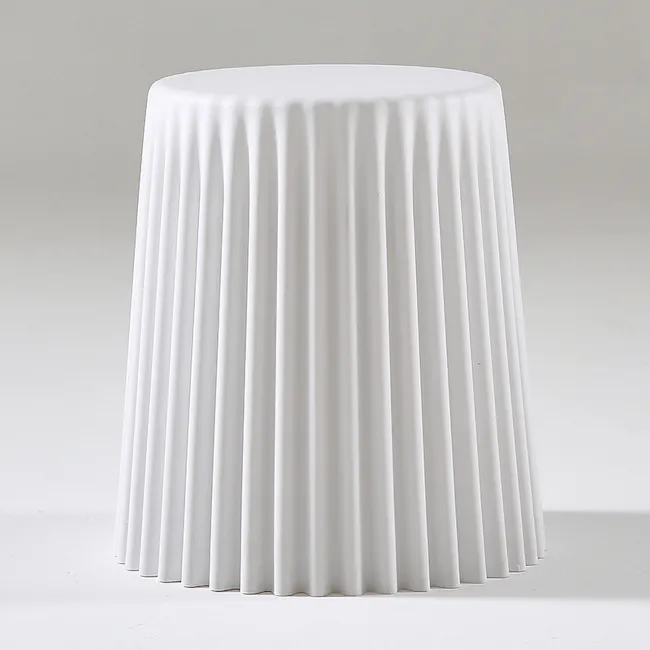 Ames Stackable Storage Stool - White - 5 - White, elegant, modern, minimalist, round, cylindrical, pedestal, sculptural