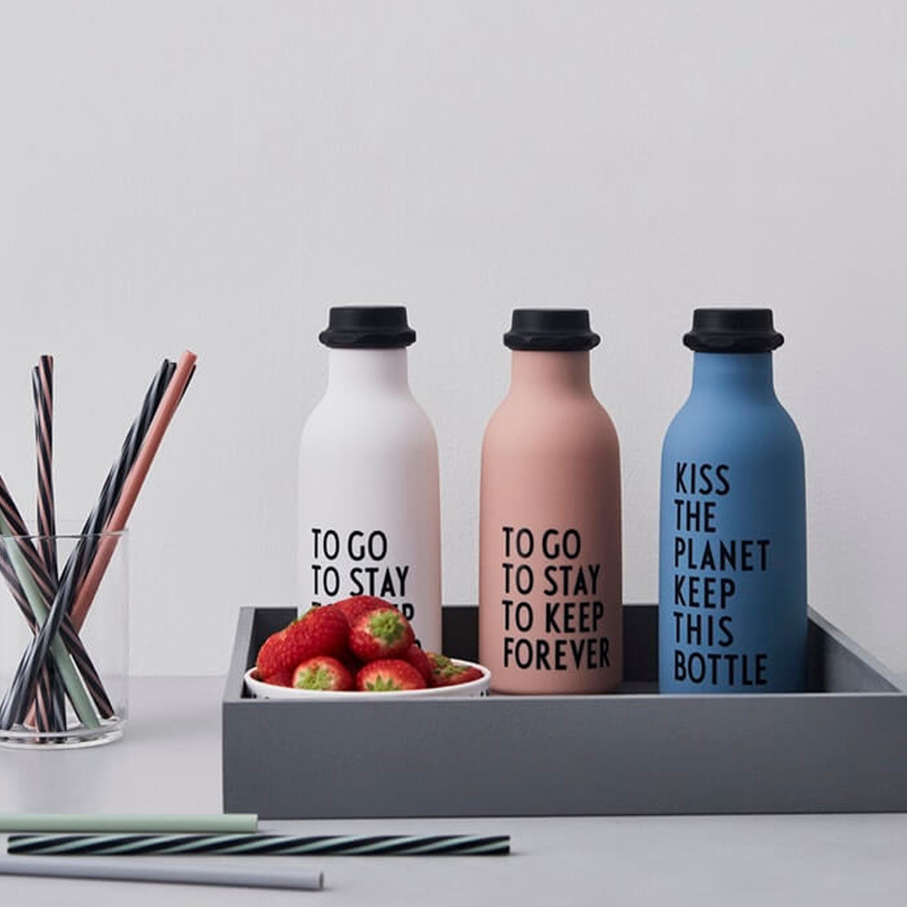 BLUE Design Letters To Go Water Bottle 500 ml. Special Edt.