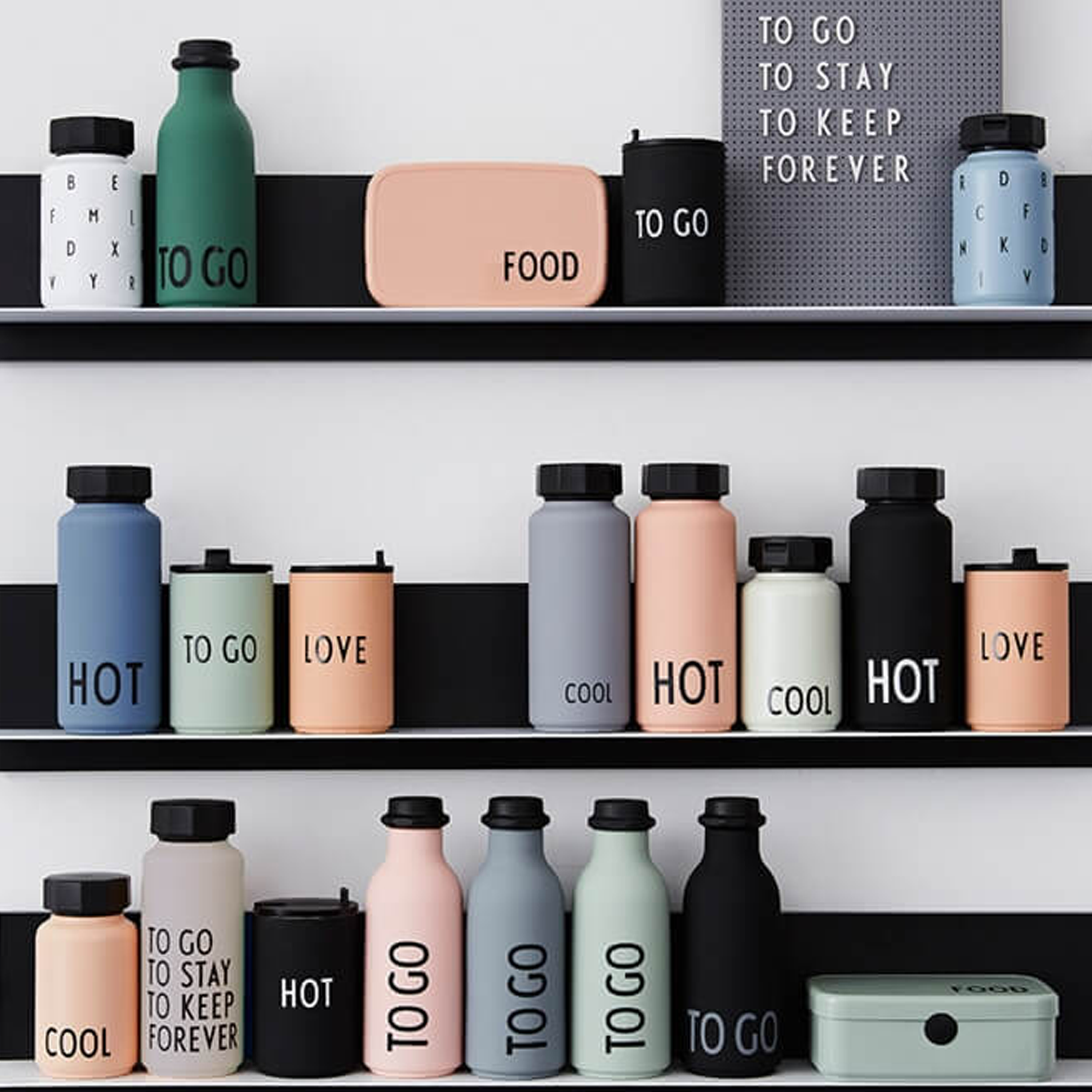 BLUE Design Letters To Go Water Bottle 500 ml. Special Edt.