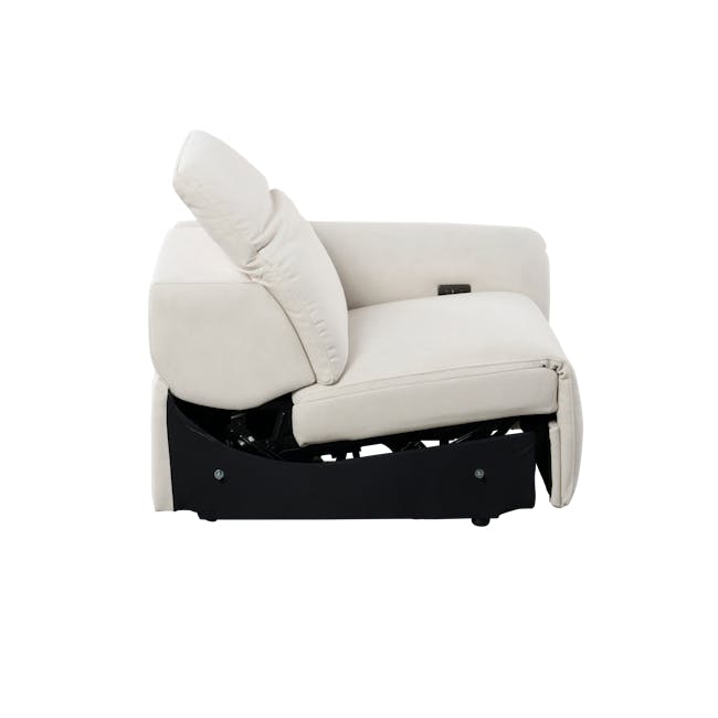Harmony 2 Seater Power Recliner Sofa - Pearl River (Scratch Resistant) - Zero Wall - 22 - Luxurious white leather sofa with