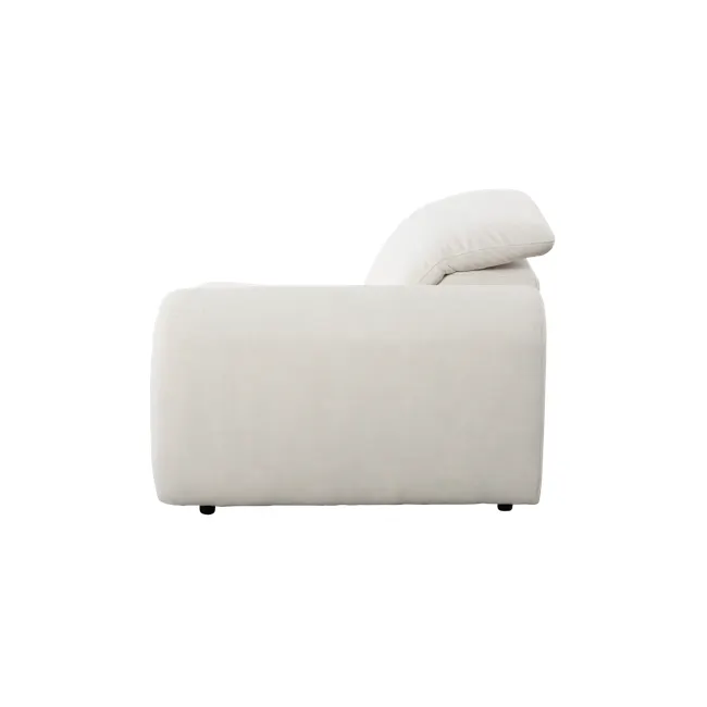 Harmony Right Arm Power Recliner Unit - Pearl River (Scratch Resistant) - 6 - Cream-colored, plush, modern, minimalist