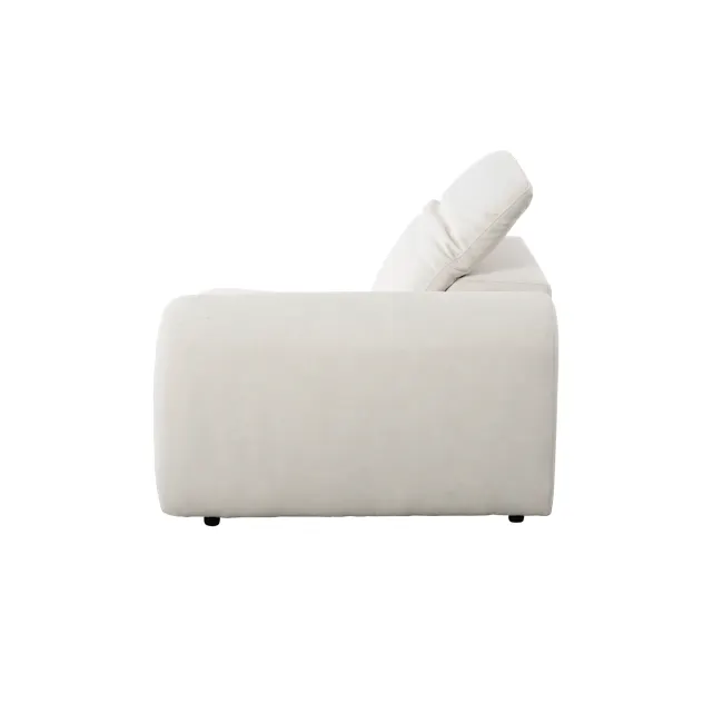 Harmony Right Arm Power Recliner Unit - Pearl River (Scratch Resistant) - 7 - Cream-colored, plush, modern sofa, minimalist