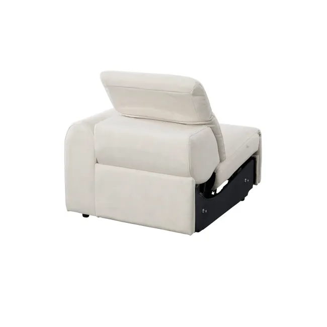 Harmony Right Arm Power Recliner Unit - Pearl River (Scratch Resistant) - 9 - Luxurious beige sofa with sleek design
