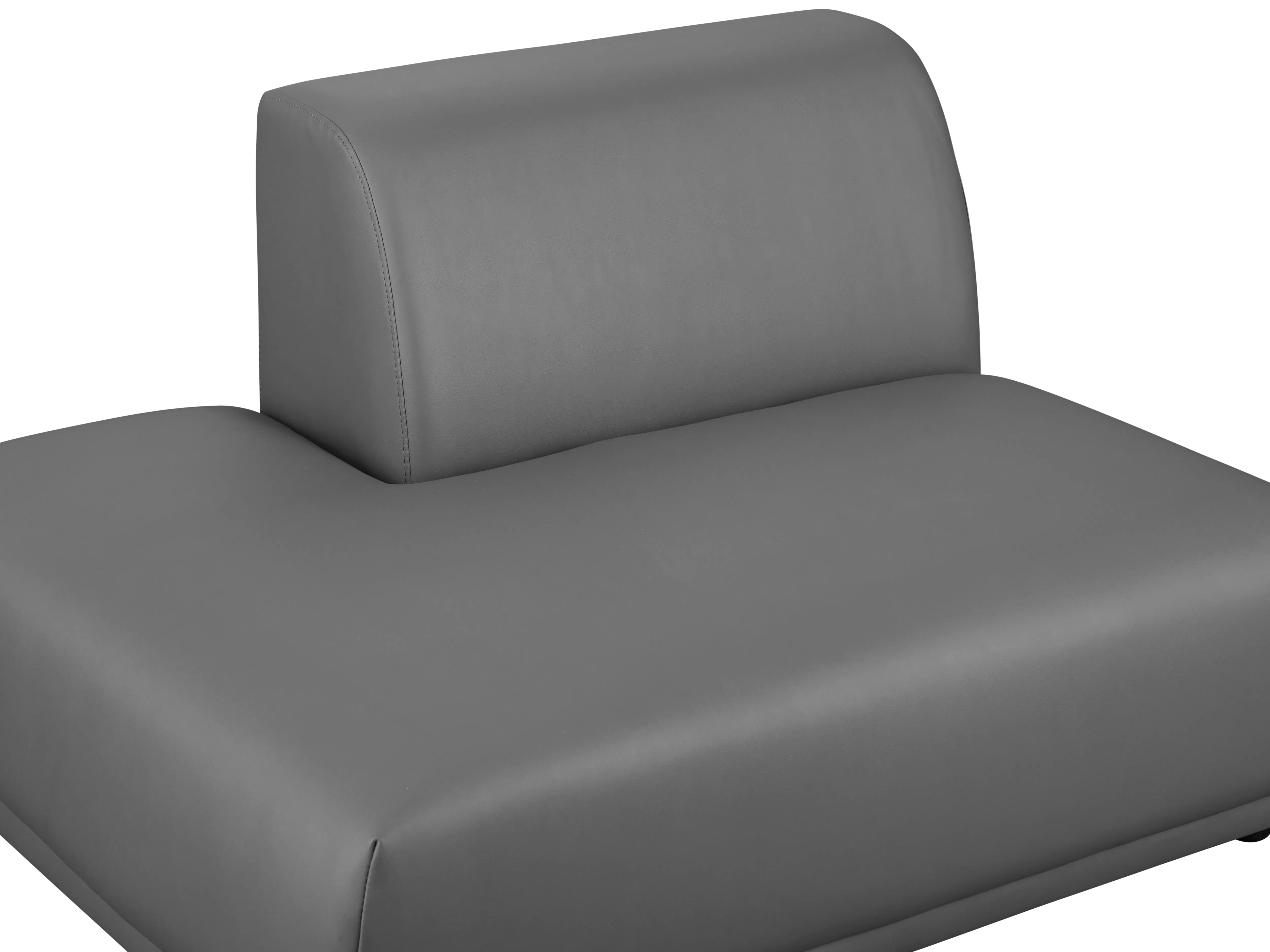Milan Left Extended Unit - Smokey Grey (Faux Leather) - 11 - Modern leather recliner, minimalist design, smooth surface