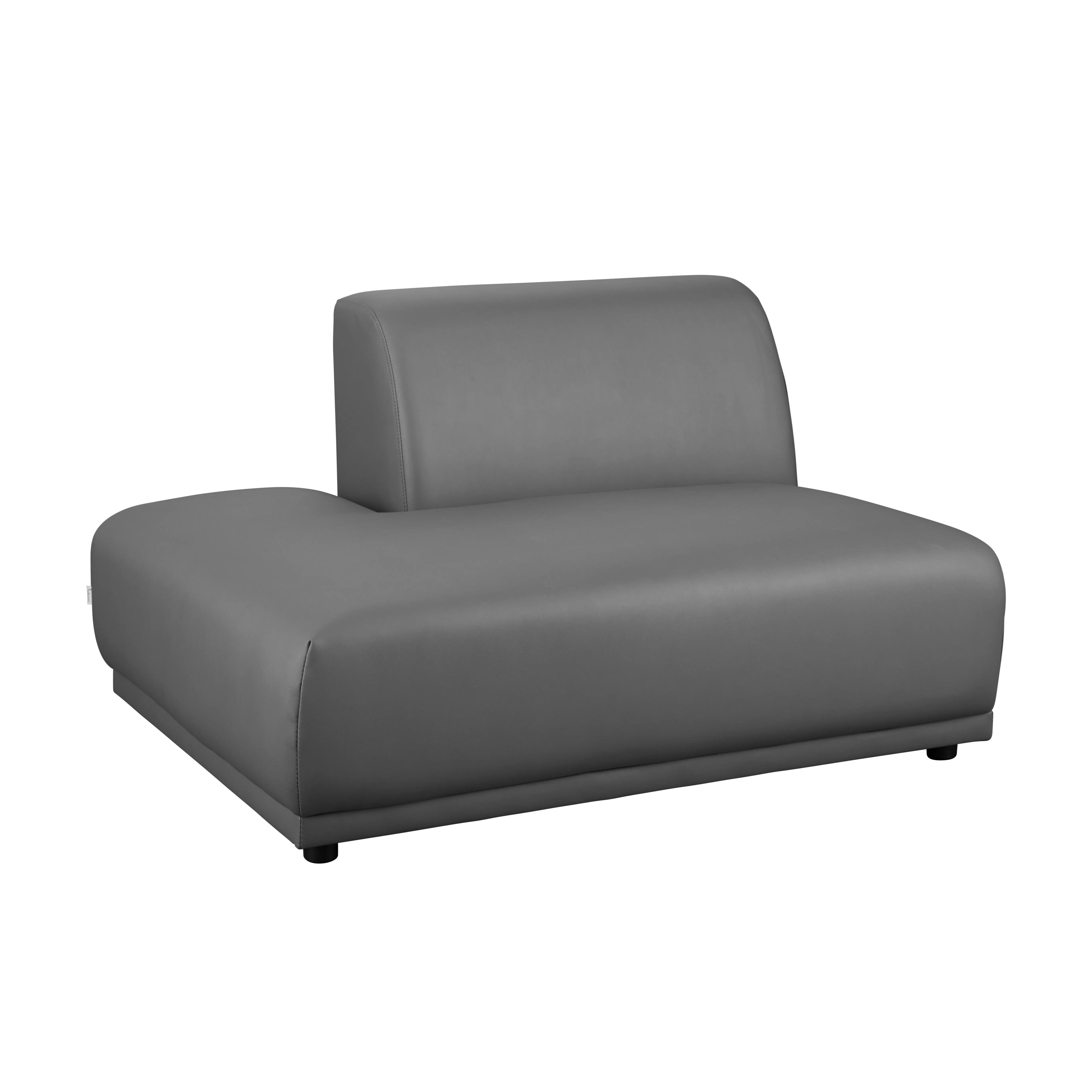 Milan Left Extended Unit - Smokey Grey (Faux Leather) - 7