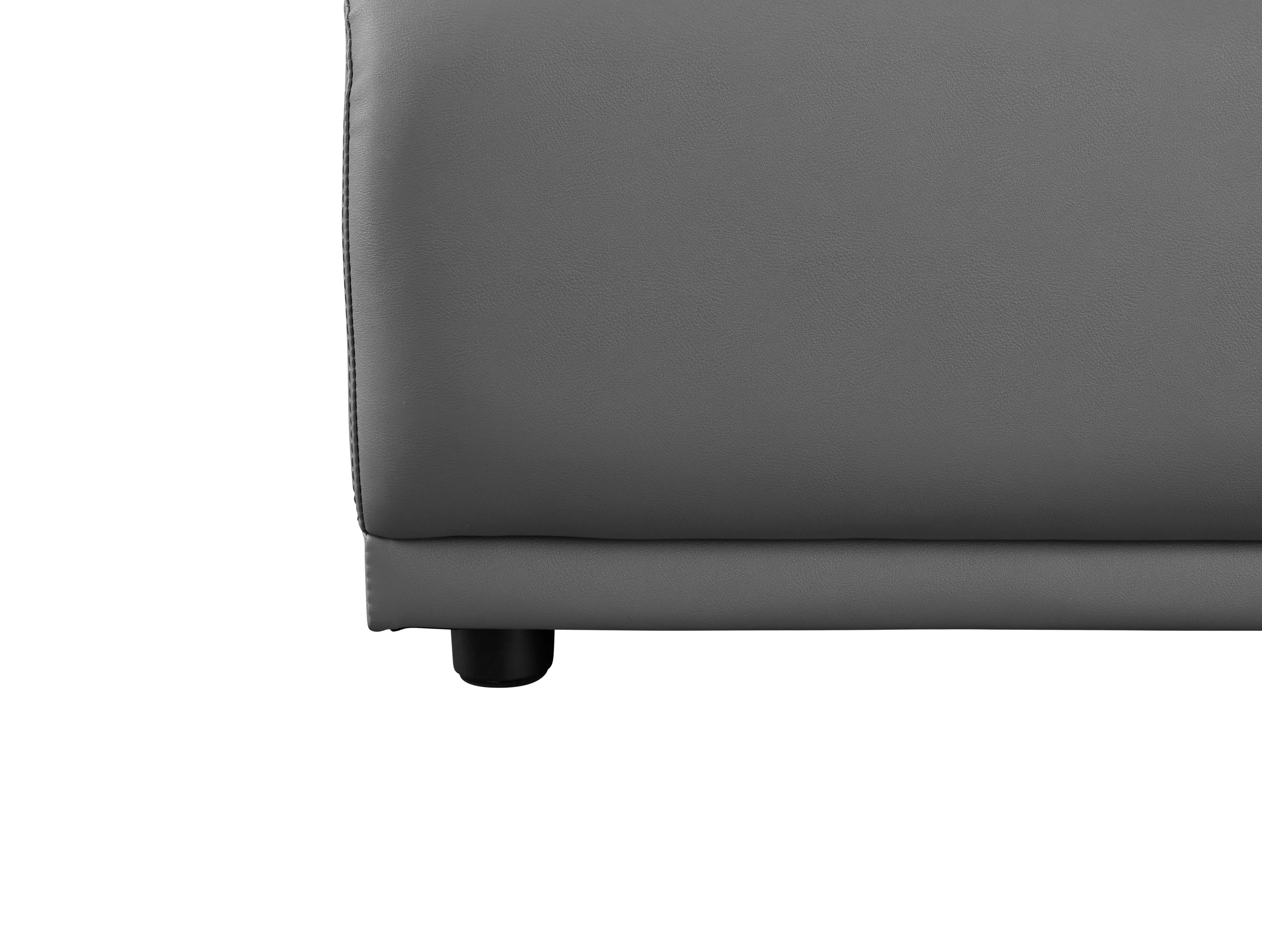 Milan Left Extended Unit - Smokey Grey (Faux Leather) - 14 - Sleek, modern leather chair, High-quality, matte finish
