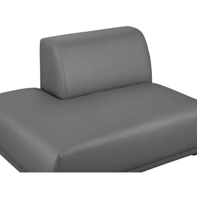 Milan 3 Seater Corner Extended Sofa - Smokey Grey (Faux Leather) - 29 - Modern leather recliner, minimalist design, smooth