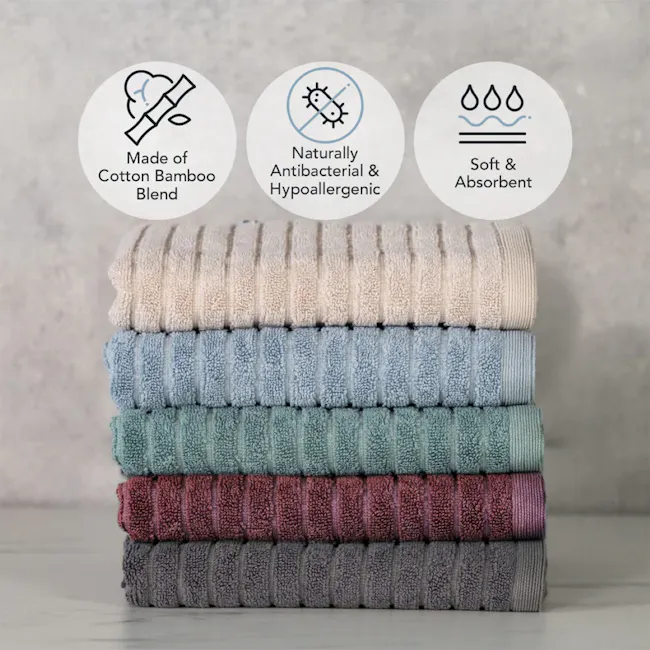 Robinsons Bamboo Luxe Hand Towel Heritage Collection - Plum - 2