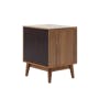 Aspen King Storage Bed in Acru with 2 Kyoto Top Drawer Bedside Table in Walnut - 14