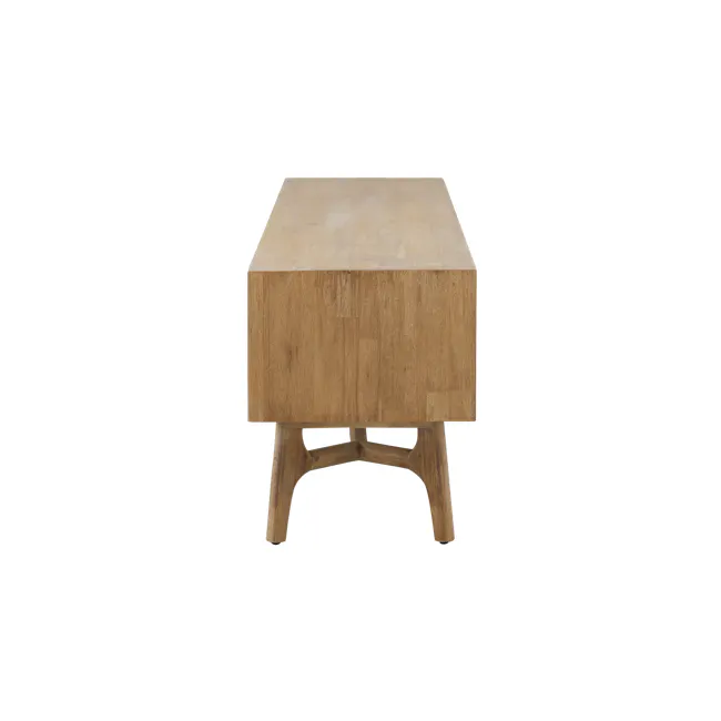 Hudson TV Console 2m - 9 - Wooden table with natural grain texture, rustic design, minimalist aesthetic, simple yet elegant
