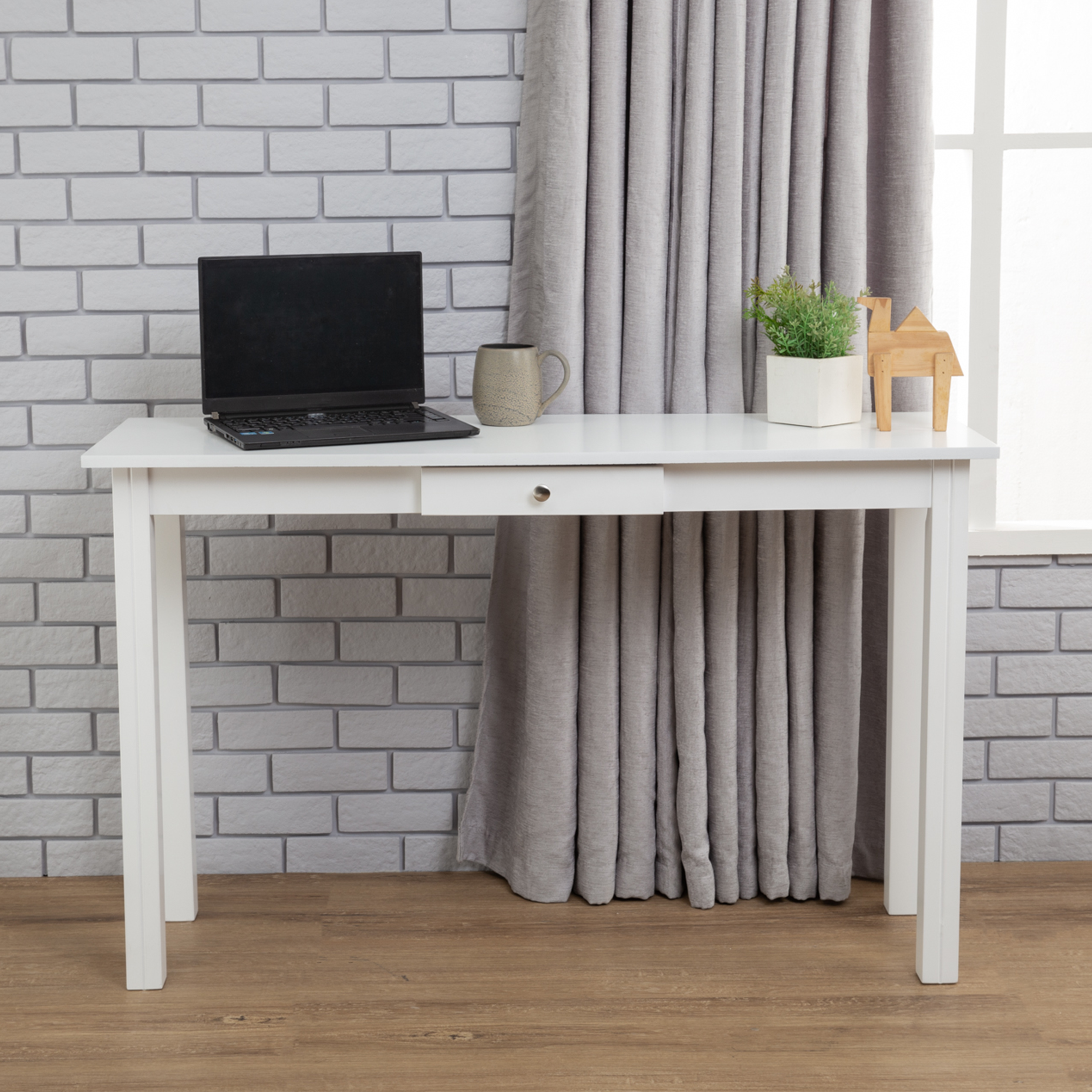 white desk console