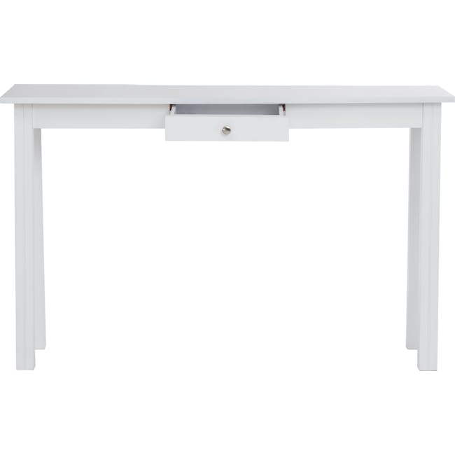 Nancy Console Table 1.2m - White - 4 - White minimalist desk with sleek design, rectangular top surface, clean lines, simple