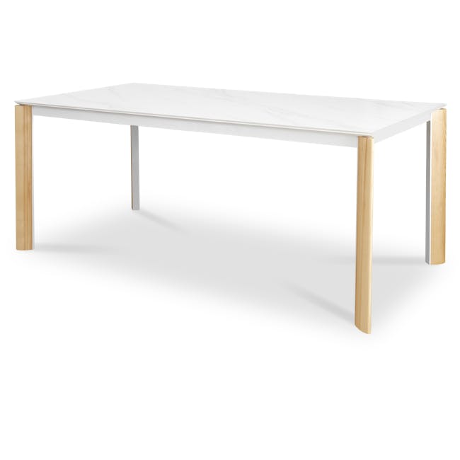 Nelson Dining Table 2m - White Marble (Sintered Stone) - 0