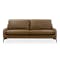 Wellington 3 Seater Sofa in Chestnut (Faux Leather) with Aleta Lounge Chair in Navy - 1