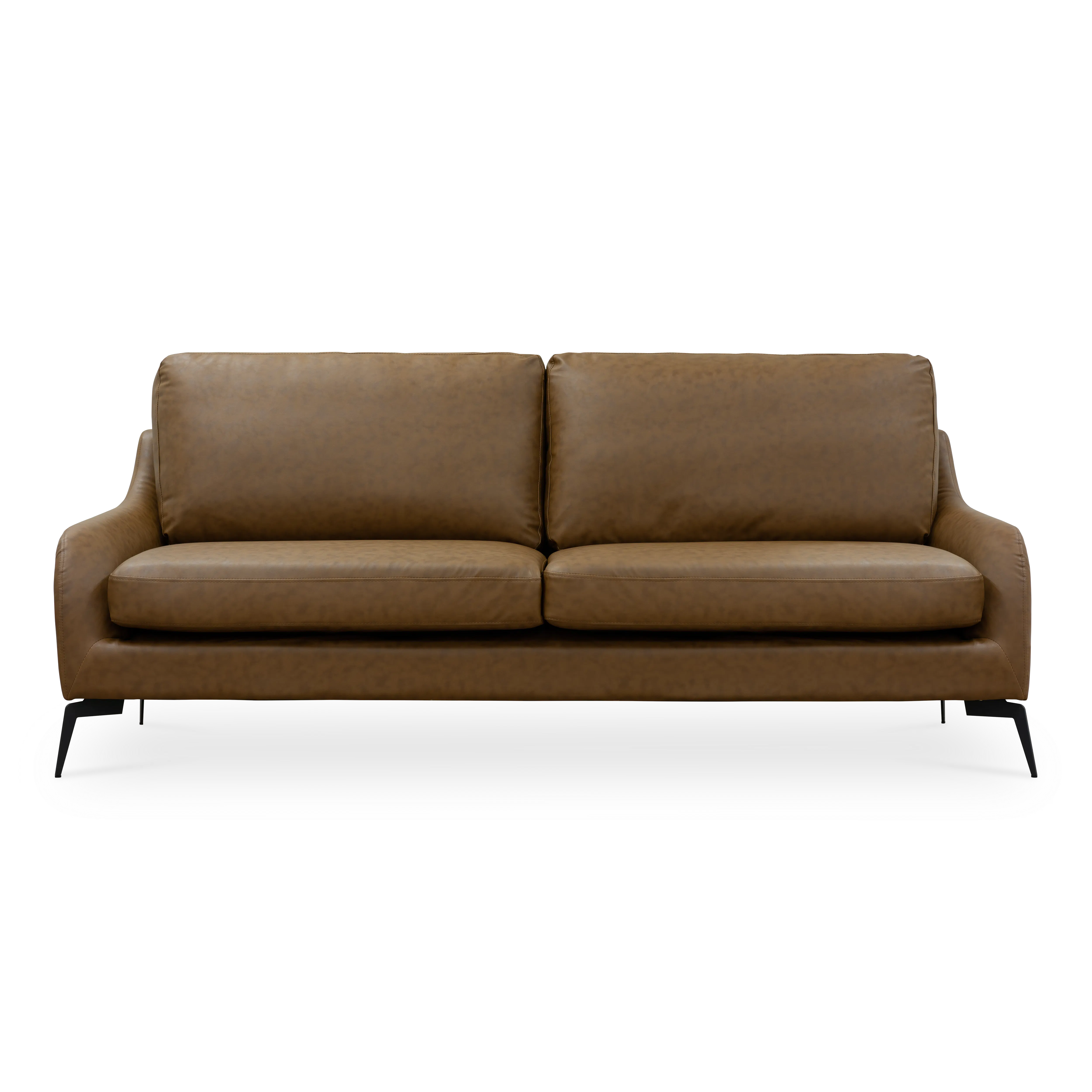 Wellington 3 Seater Sofa - Chestnut (Faux Leather), HV Modern Sofas \u0026  Lounge Chairs | HipVan