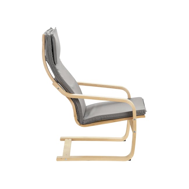 Mizuki Lounge Chair with Ottoman - Light Grey - 4