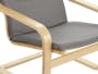Mizuki Lounge Chair with Ottoman - Light Grey - 1