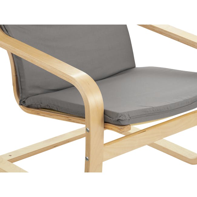 Mizuki Lounge Chair with Ottoman - Light Grey - 1