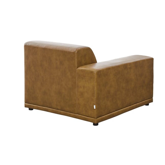 Milan 3 Seater Extended Sofa - Tan (Faux Leather) - 11