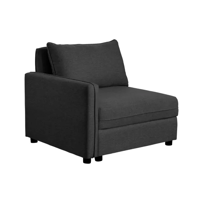 Cameron Left Storage Arm Unit - Orion (Fabric) - 3 - Grey upholstered armchair, modern design, comfortable seating, sleek