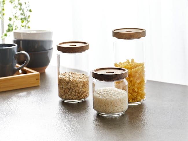 EVERYDAY Glass Jar with Wooden Lid (3 Sizes) - 1