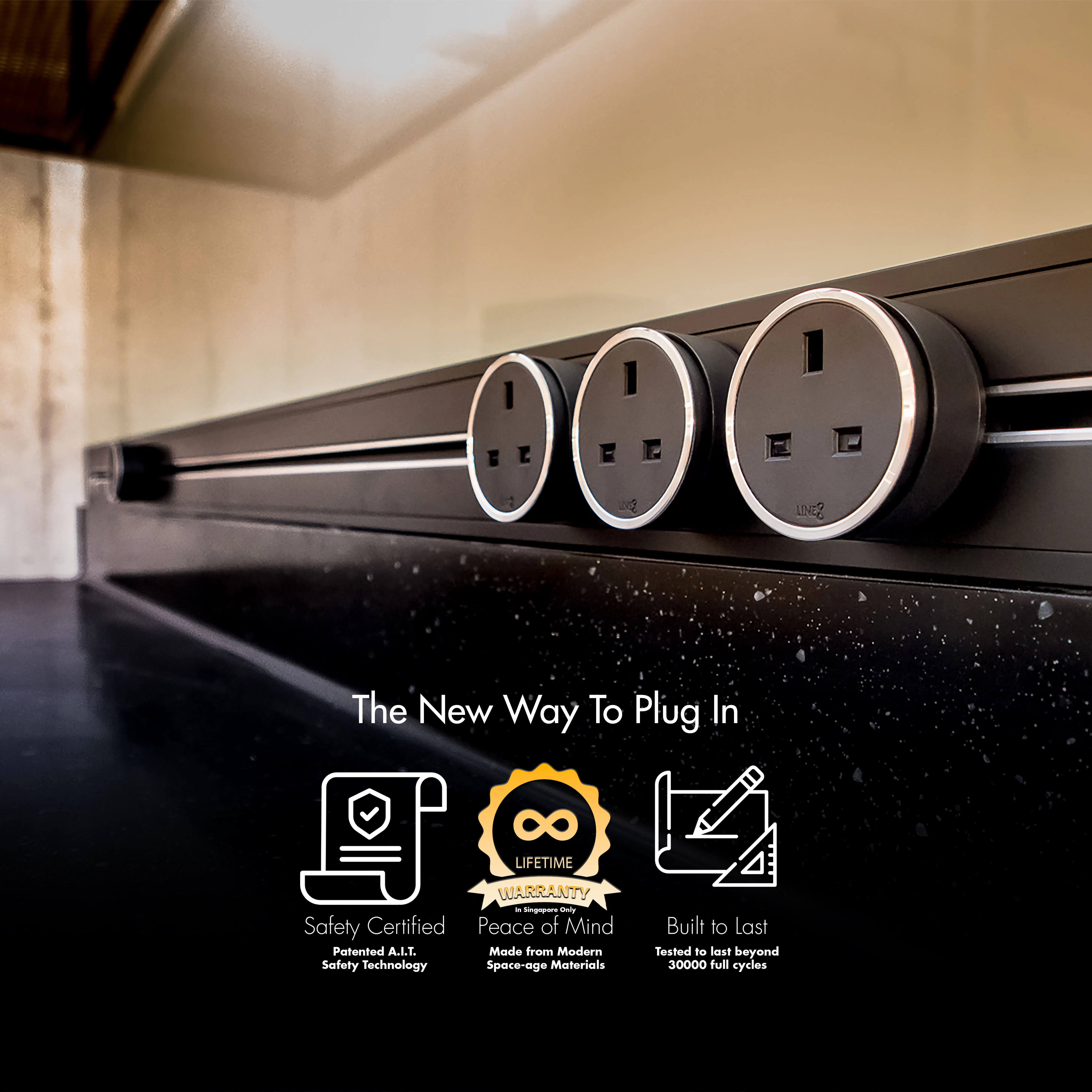 Line8 Power Track 800mm + 4 Adaptors Bundle - American Spruce - 7