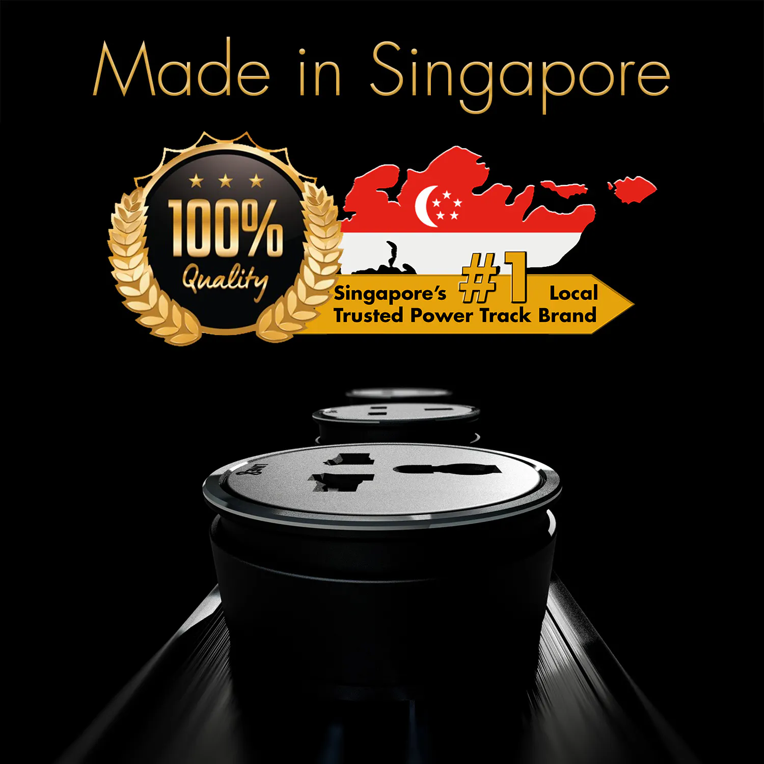Line8 Power Track 800mm + 4 Adaptors Bundle - American Spruce - 11 - Singapore's Trusted Power Track Brand, 100% Quality