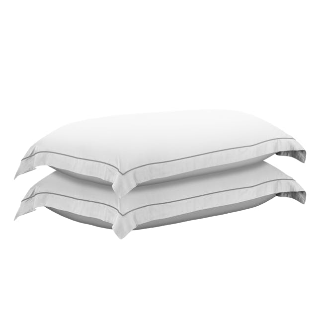 Erin Bamboo Duvet Cover 4-pc Set - Cloudy White (4 sizes) - 6