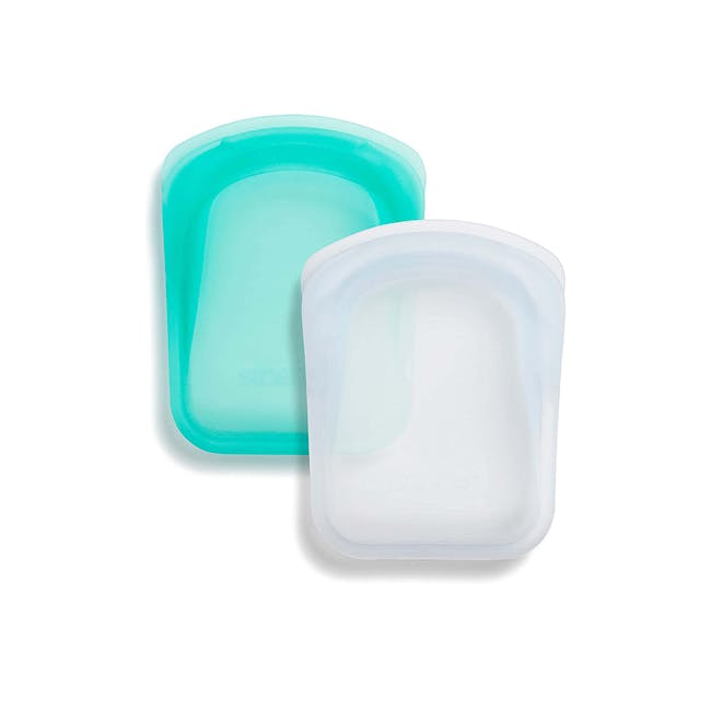 Stasher Reusable Silicone Bag - Pocket - Clear & Aqua (Set of 2) - 0