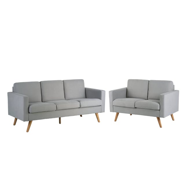 Helen 3 Seater Sofa with Helen 2 Seater Sofa - Silver Fox - 0