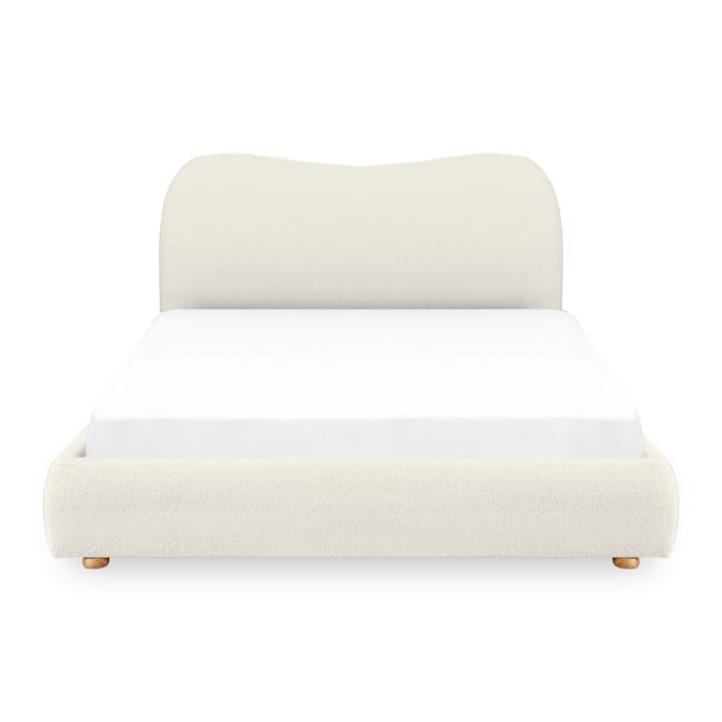 Arianna Queen Bed - Ivory Boucle - 0