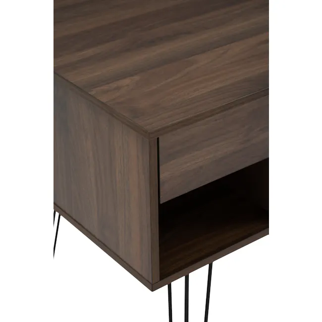 Sandra Study Table 1.2m - Walnut - 9 - Dark wood desk, sleek design, modern furniture, minimalist style, rich wood grain