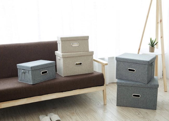 Leonard Fabric Storage Box - Slate - Medium - 3