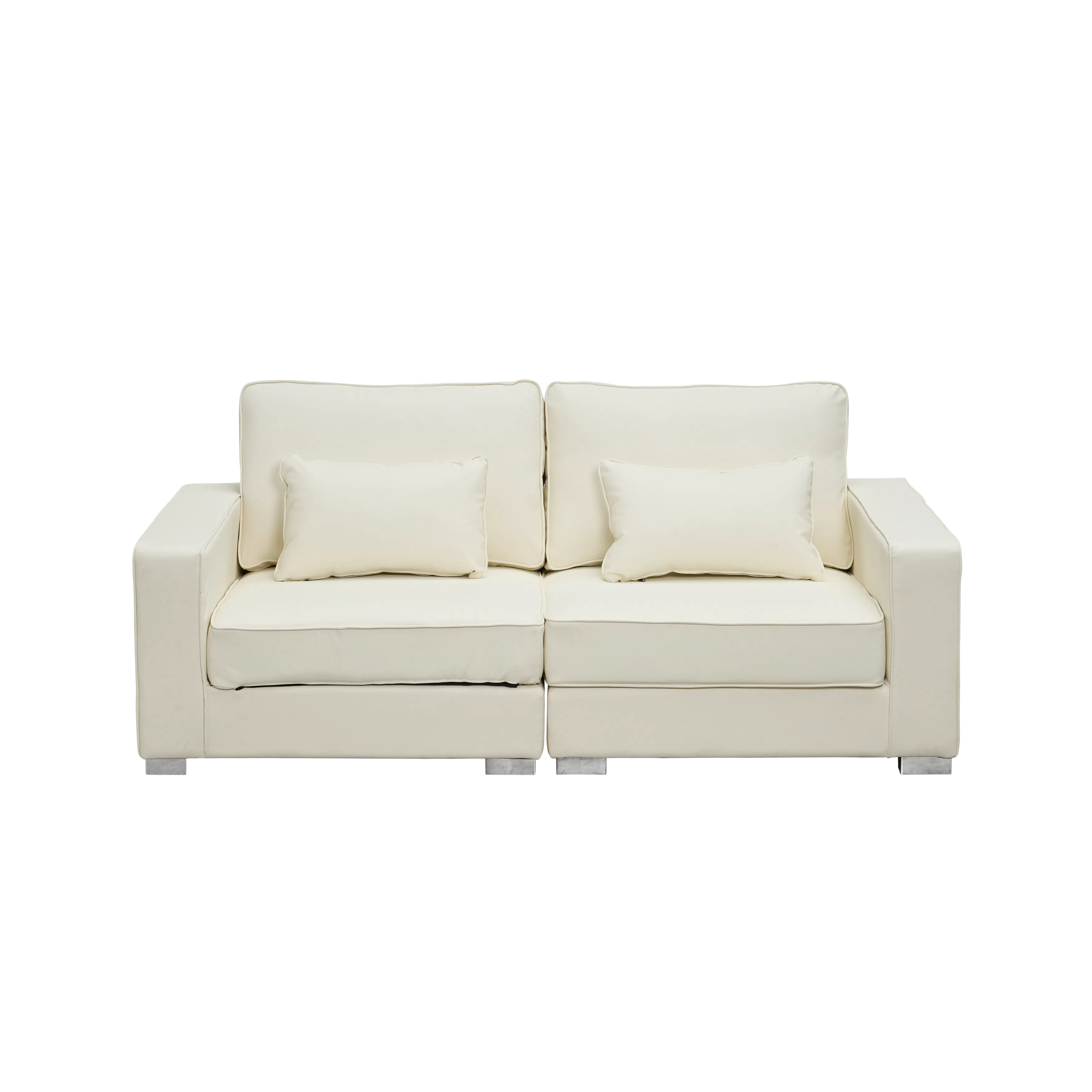 Paris 3 Seater Sofa - Ivory (Faux Leather)