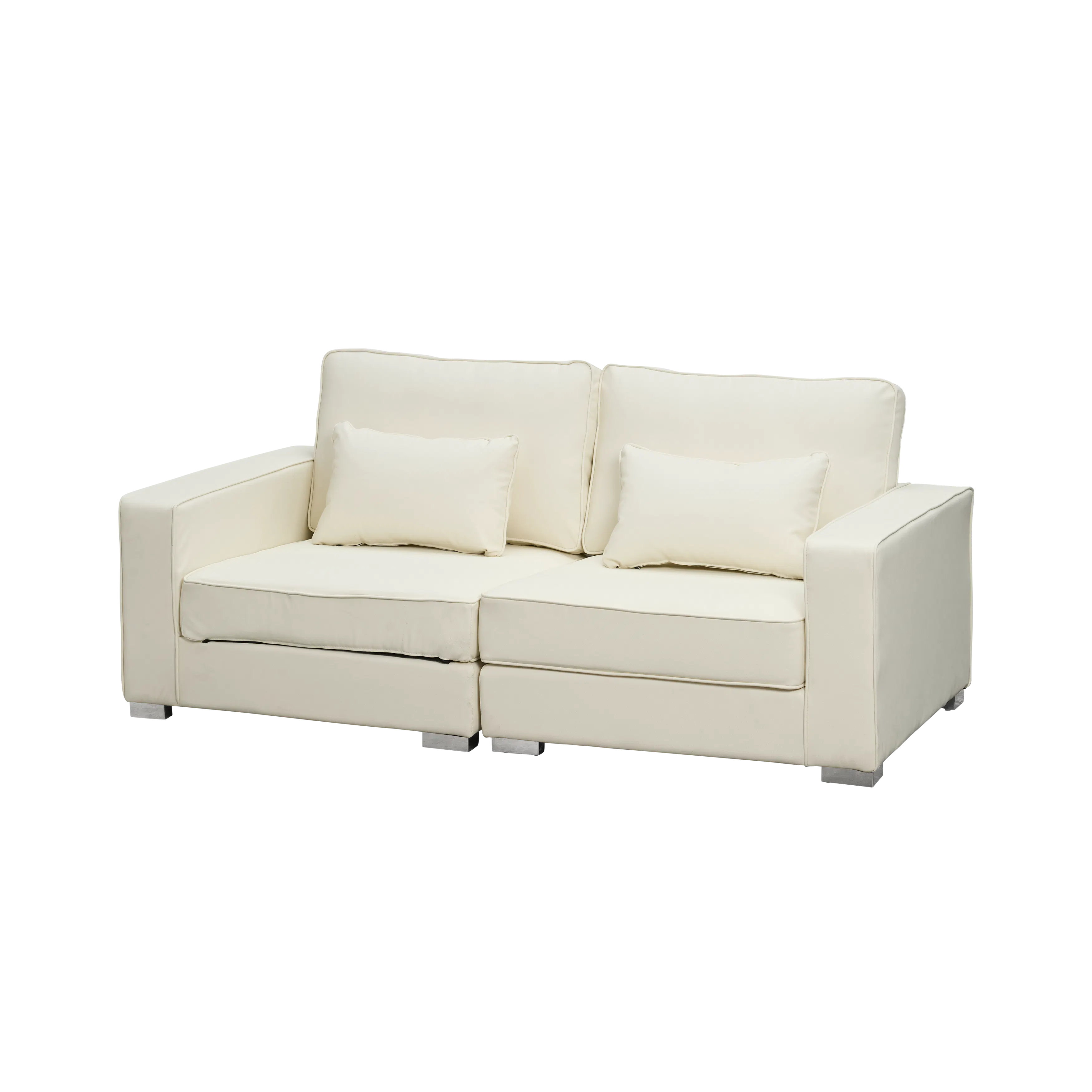 Paris 3 Seater Sofa - Ivory (Faux Leather) - 15